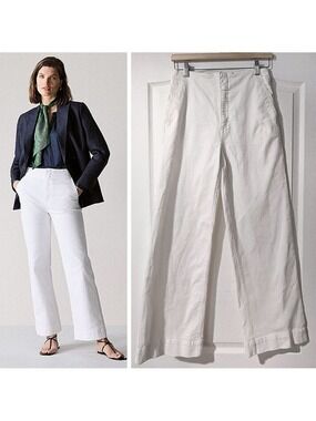 Trenery | Denim Wide Leg Pant In White